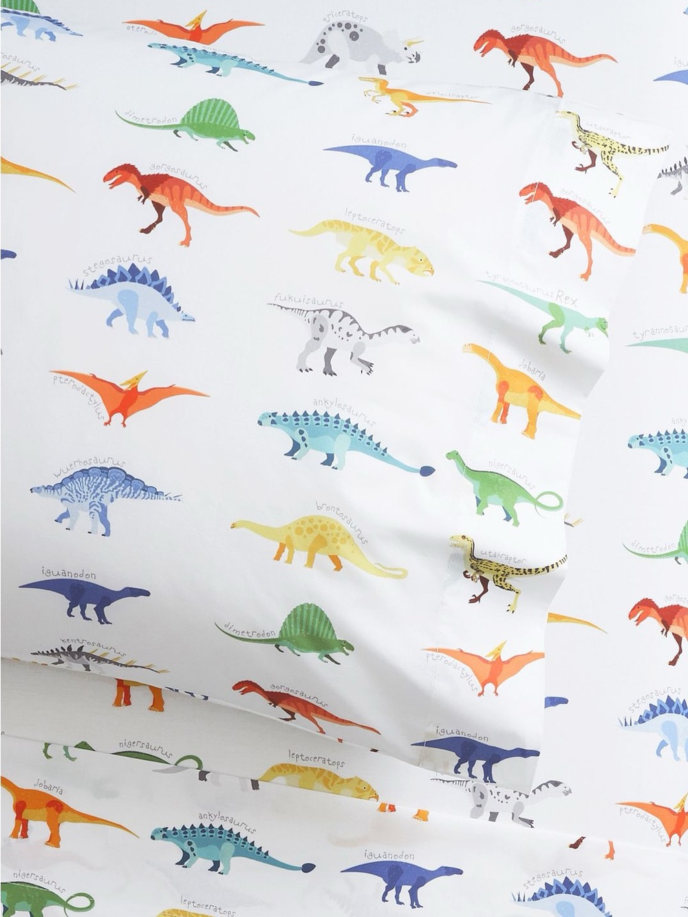 Pottery Barn Kids‎ || Finn Dino Organic Cotton Toddler Fitted Sheet + Pillowcase